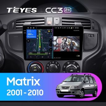 Штатная магнитола Teyes CC3 2K 4/32 Hyundai Matrix (2001-2010)