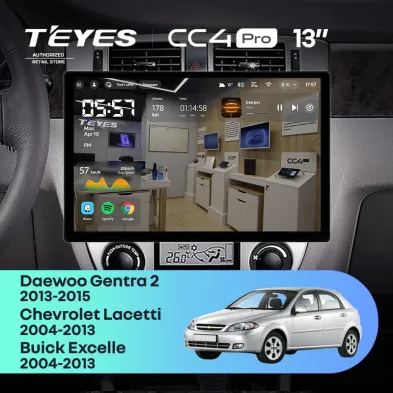 Штатная магнитола Teyes CC4 Pro 8/128 Chevrolet Lacetti J200 (2004-2013) F1 Тип-A (13")