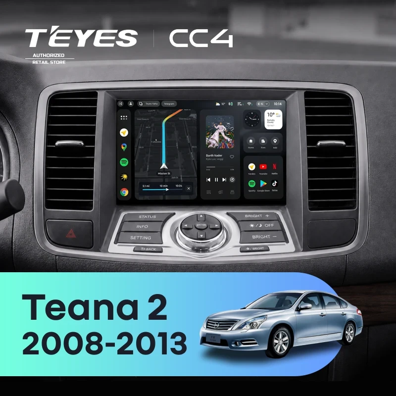 Штатная магнитола Teyes CC4 8/128 Nissan Teana 2 J32 (2008-2013) F2 Тип-B
