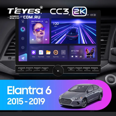 Штатная магнитола Teyes CC3 2K 6/128 Hyundai Elantra 6 (2015-2018) Тип-A (13&quot; с кнопками)