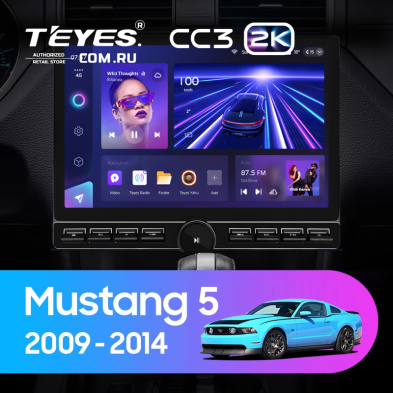 Штатная магнитола Teyes CC3 2K 6/128 Ford Mustang 5 S-197 (2009-2014) F1 (13&quot; с кнопками)