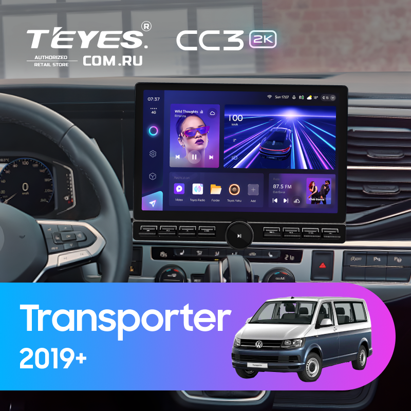 Штатная магнитола Teyes CC3 2K 6/128 Volkswagen Transporter (T6) 2019+ (13&quot; с кнопками)