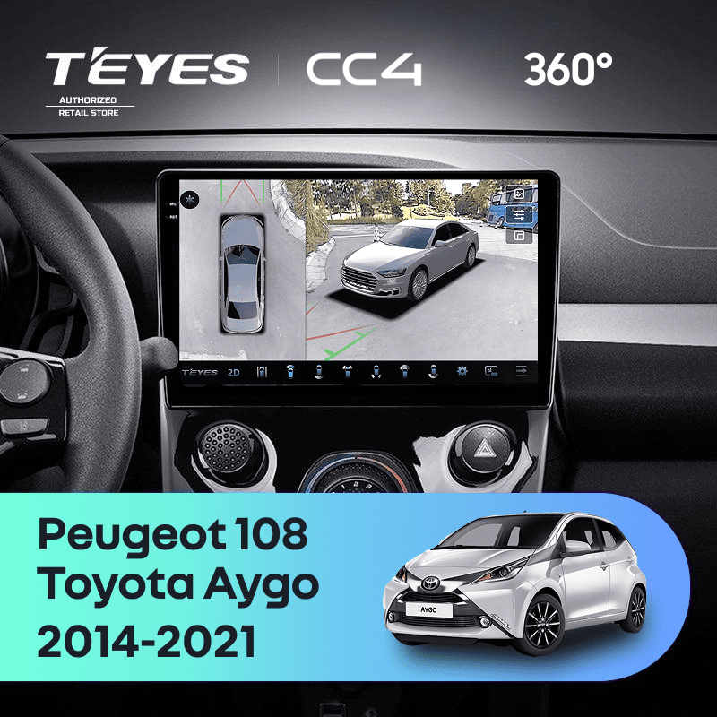 Штатная магнитола Teyes CC4 360 6/64 Peugeot 108 (2014-2021) F1