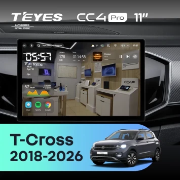 Штатная магнитола Teyes CC4 Pro 12/256 Volkswagen T-Cross (2018-2026) China (11")