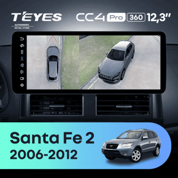 Штатная магнитола Teyes CC4 Pro 12.3" 360 8/128 Hyundai Santa Fe 2 (2006-2012)