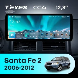 Штатная магнитола Teyes CC4 12.3" 6/64 Hyundai Santa Fe 2 (2006-2012)