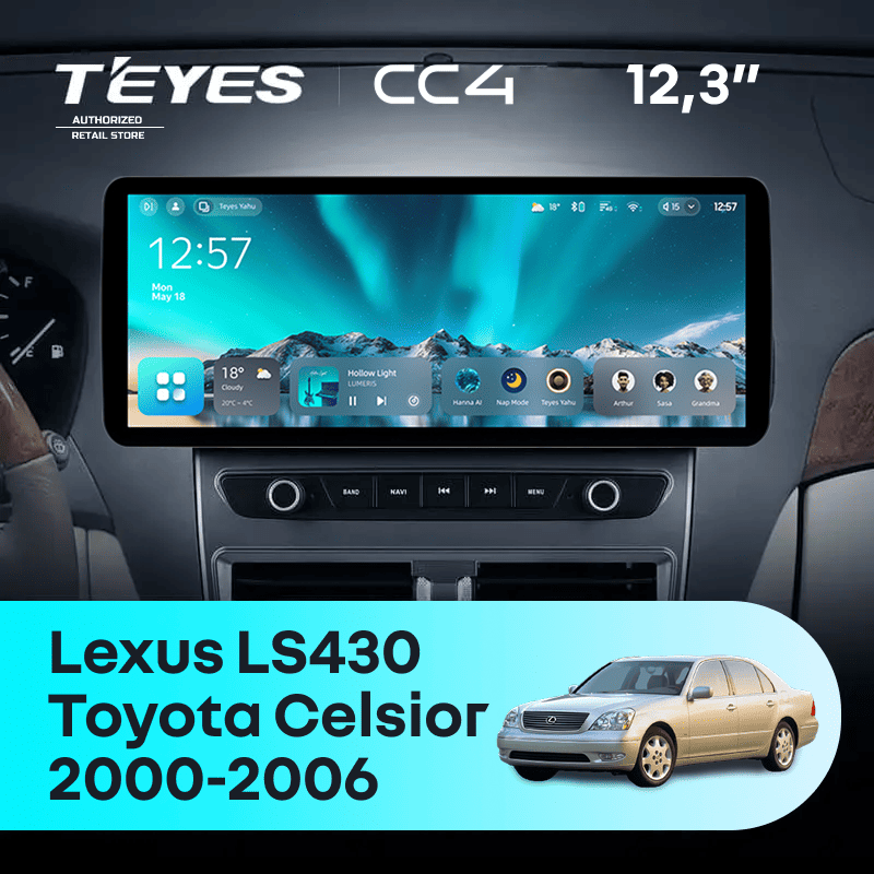 Штатная магнитола Teyes CC4 12.3" 6/64 Lexus LS430 XF30 (2000-2006)
