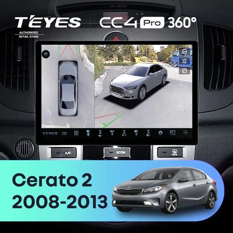 Штатная магнитола Teyes CC4 Pro 360 8/128 Kia Cerato 2 TD (2008-2013) F1 (13")