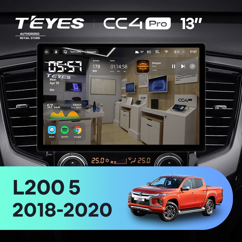 Штатная магнитола Teyes CC4 Pro 8/128 Mitsubishi L200 5 (2018-2020) F2 (13&quot;)