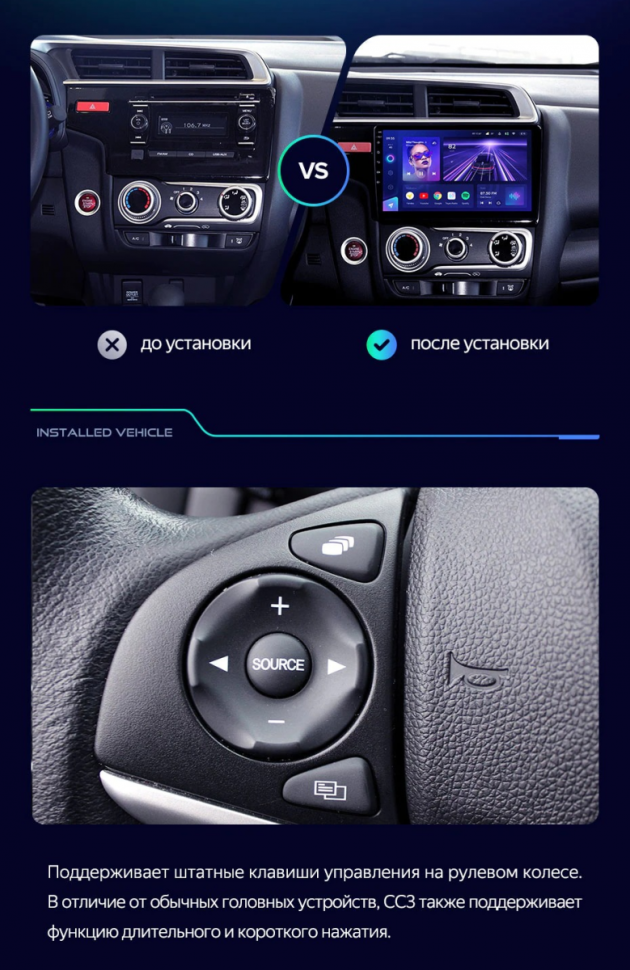 Штатная магнитола Teyes CC3 2K 4/32 Honda Jazz 3 (2013-2020) Тип-A