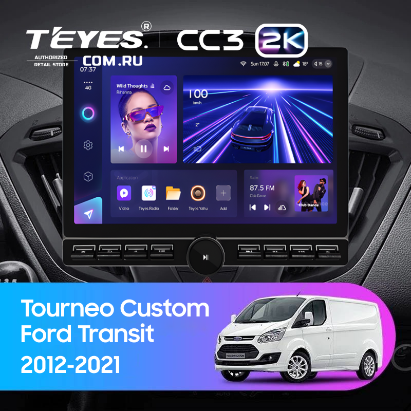 Штатная магнитола Teyes CC3 2K 6/128 Ford Transit (2012-2021) F1 (13&quot; с кнопками)