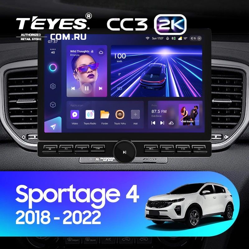 Штатная магнитола Teyes CC3 2K 6/128 Kia Sportage 4 QL (2018-2022) Тип-B (13&quot; с кнопками)