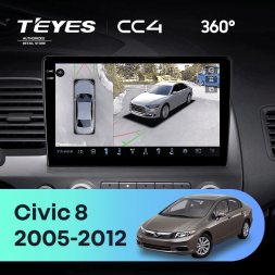 Штатная магнитола Teyes CC4 360 8/128 Honda Civic 8 FK FN FD (2005-2012)