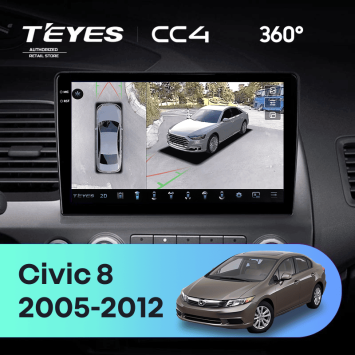 Штатная магнитола Teyes CC4 360 8/128 Honda Civic 8 FK FN FD (2005-2012)