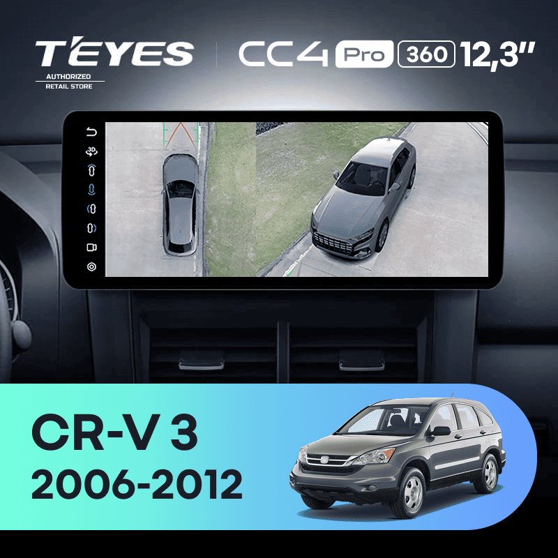 Штатная магнитола Teyes CC4 Pro 12.3" 360 12/256 Honda CR-V 3 RE (2006-2012)