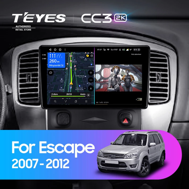Штатная магнитола Teyes CC3 2K 360 6/128 Ford Escape (2007-2012)