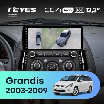 Штатная магнитола Teyes CC4 Pro 12.3" 360 8/128 Mitsubishi Grandis 1 (2003-2009) (авто с кондиционером)