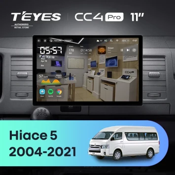 Штатная магнитола Teyes CC4 Pro 12/256 Toyota Hiace XH10 H200 (2004-2021) (11")