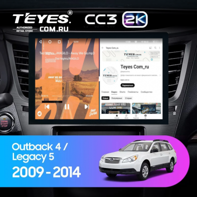 Штатная магнитола Teyes CC3 2K 4/64 Subaru Outback 4 (2009-2014) (13&quot;)