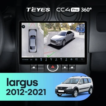Штатная магнитола Teyes CC4 Pro 360 8/128 Lada Largus (2012-2021) (11")